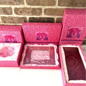 Disney Park Villan Maleficent Rose 3-Piece Set 10" Vase Votive Picture Frame NEW